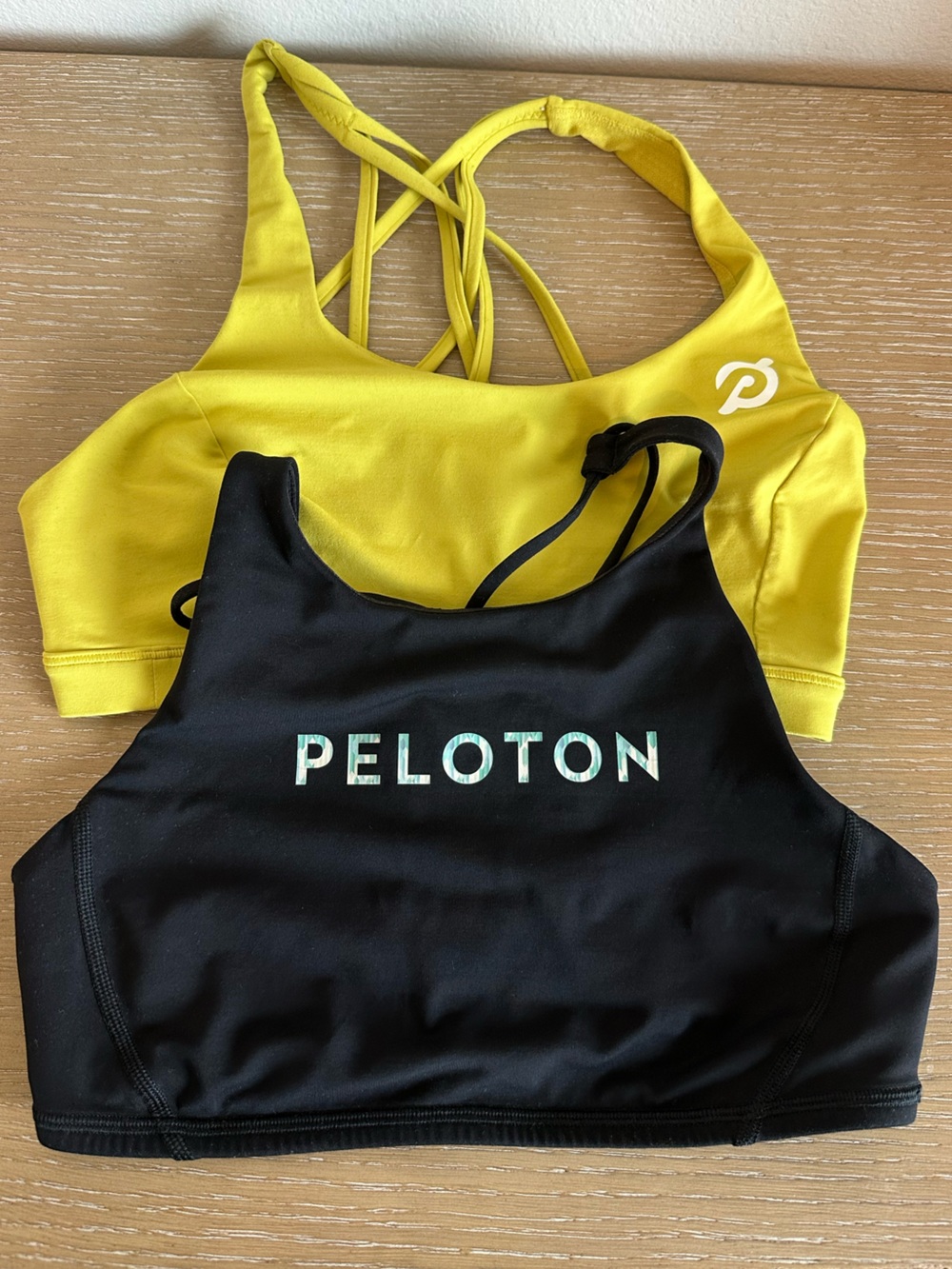 lululemon athletica Peloton Yellow and Black Athletic Sports Bras size 6